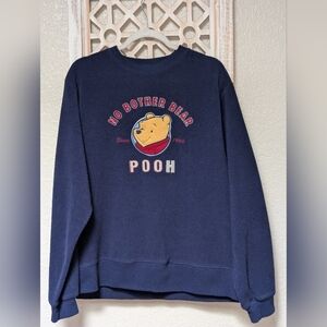 Pooh Bear No Bother Disney Store Fleece Pullover Sweatshirt Women's Medium